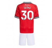 Manchester United Benjamin Sesko #30 Koszulka Podstawowa dzieci 2025-26 Krótki Rękaw (+ krótkie spodenki)